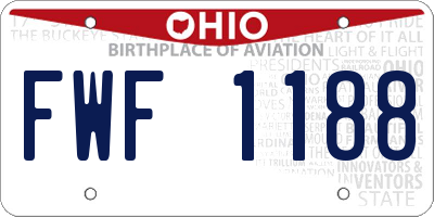 OH license plate FWF1188