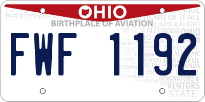 OH license plate FWF1192