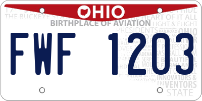 OH license plate FWF1203