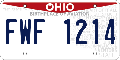 OH license plate FWF1214
