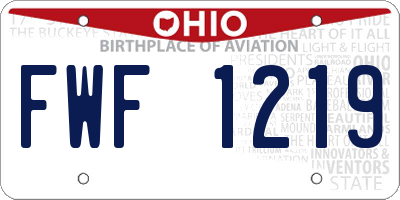 OH license plate FWF1219