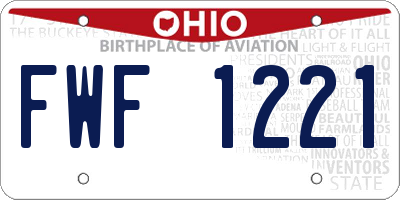 OH license plate FWF1221
