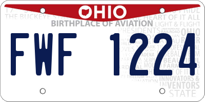 OH license plate FWF1224