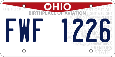 OH license plate FWF1226