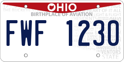 OH license plate FWF1230
