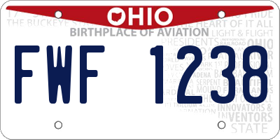 OH license plate FWF1238
