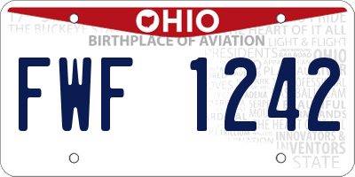 OH license plate FWF1242
