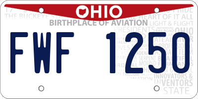 OH license plate FWF1250