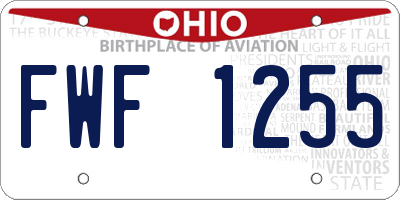 OH license plate FWF1255