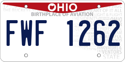 OH license plate FWF1262