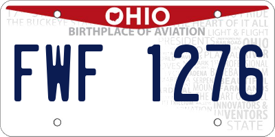 OH license plate FWF1276