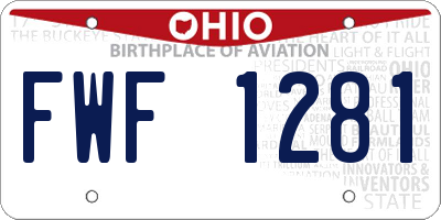 OH license plate FWF1281