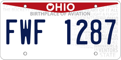 OH license plate FWF1287