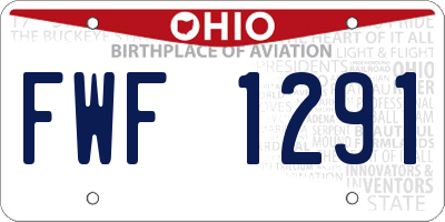 OH license plate FWF1291