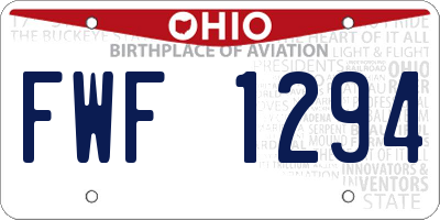 OH license plate FWF1294