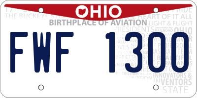 OH license plate FWF1300