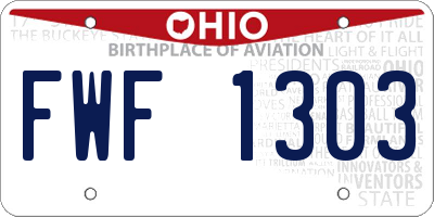 OH license plate FWF1303