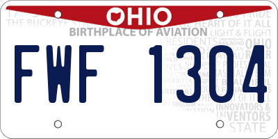 OH license plate FWF1304