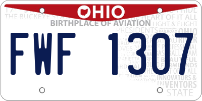 OH license plate FWF1307