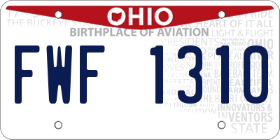 OH license plate FWF1310