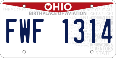 OH license plate FWF1314