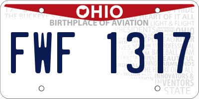 OH license plate FWF1317
