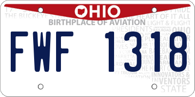 OH license plate FWF1318