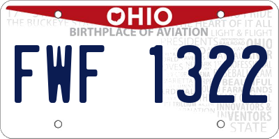OH license plate FWF1322