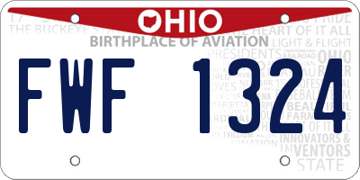 OH license plate FWF1324