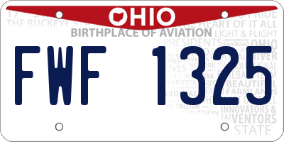 OH license plate FWF1325