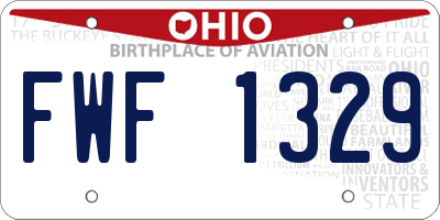 OH license plate FWF1329