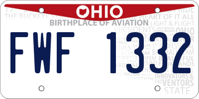 OH license plate FWF1332
