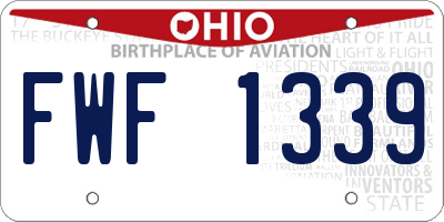 OH license plate FWF1339