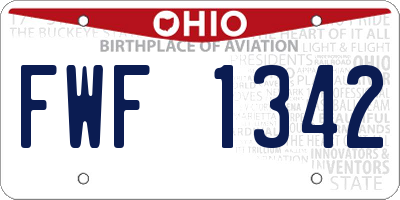 OH license plate FWF1342