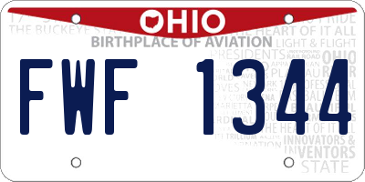 OH license plate FWF1344