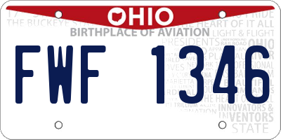 OH license plate FWF1346