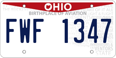 OH license plate FWF1347