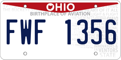 OH license plate FWF1356