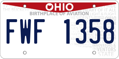 OH license plate FWF1358