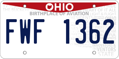 OH license plate FWF1362