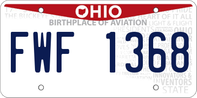 OH license plate FWF1368