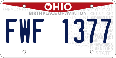 OH license plate FWF1377