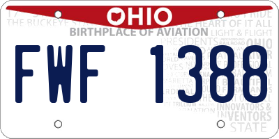 OH license plate FWF1388