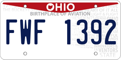 OH license plate FWF1392