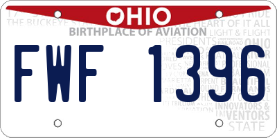 OH license plate FWF1396
