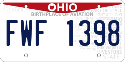 OH license plate FWF1398