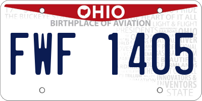 OH license plate FWF1405