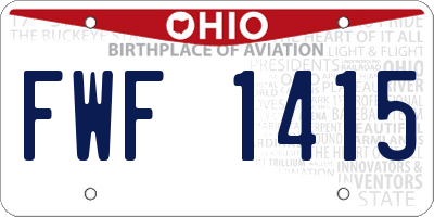 OH license plate FWF1415
