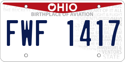 OH license plate FWF1417