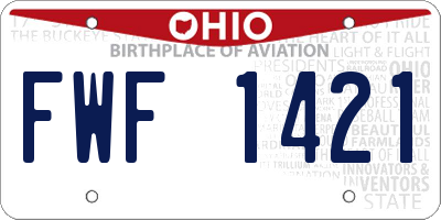 OH license plate FWF1421